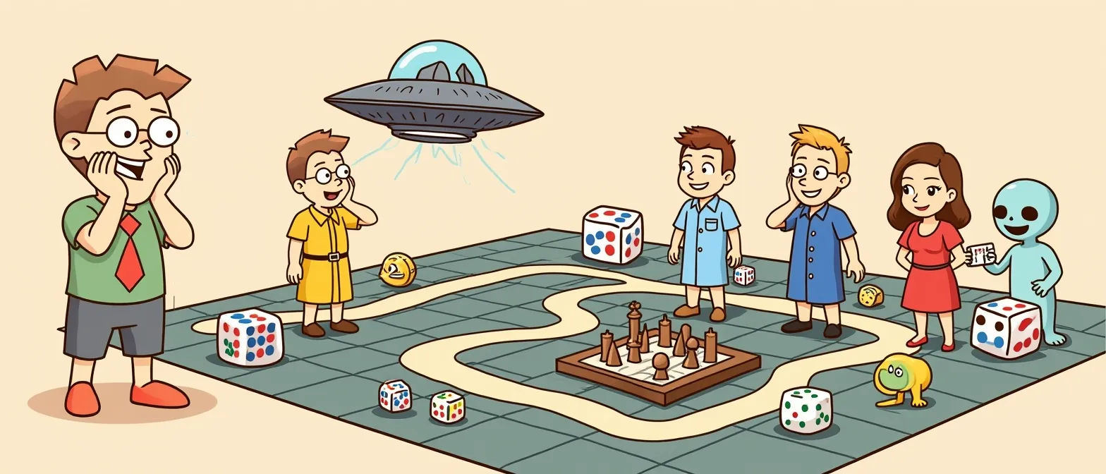 Star Trek Board Games: banner artwork with the BoardGameMovie mascot