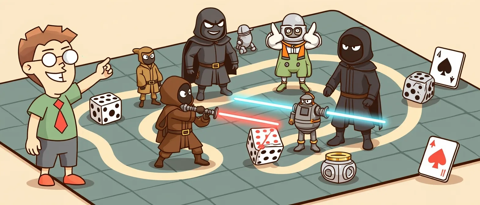 Star Wars Board Games: banner artwork with the BoardGameMovie mascot
