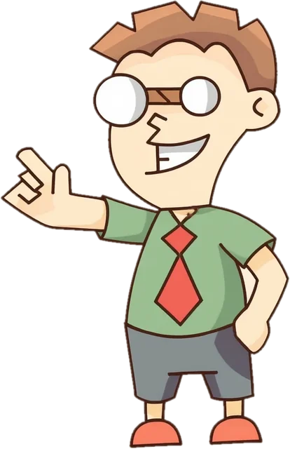 The BoardGameMovie mascot, a cartoon fan with round glasses