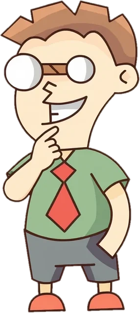 The BoardGameMovie mascot, a cartoon fan with round glasses